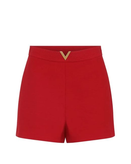 Valentino Garavani Red V-Plaque Shorts