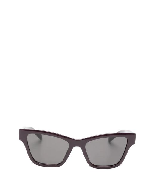 Gucci Gray Interlocking G Web-Stripe Sunglasses