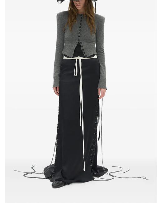 Ann Demeulemeester Jate Wool Cardigan in Gray | Lyst