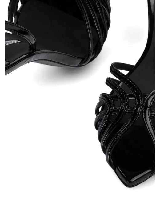 Le Silla Black Embrace Strappy Patent-Finish Sandals