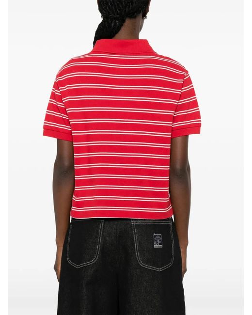 Sporty & Rich Striped Logo-Embroidered Cotton Polo Shirt
