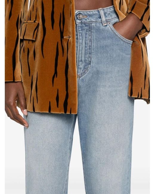 Dolce & Gabbana Blue Logo-Patch Jeans