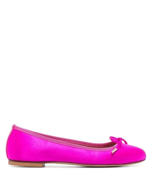 Scarosso Pink Carla Bow-Detail Ballerina Shoes