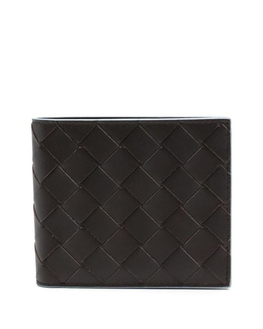 Bottega Veneta Black Intrecciato Bi-fold Leather Wallet for men