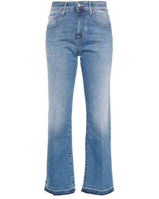 Jacob Cohen Blue High-rise Straight-leg Jeans