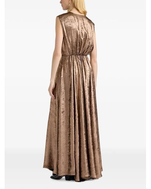 Momoní Natural Ysla Laminated Sleeveless Maxi Dress