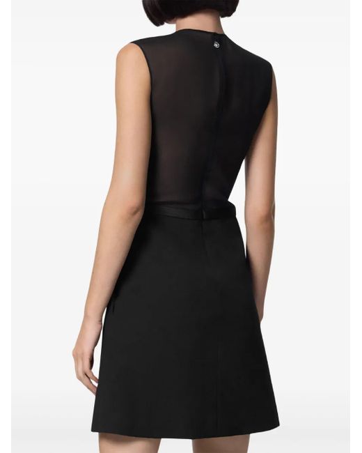 Versace Black A-Line Silk Georgette Mini Dress