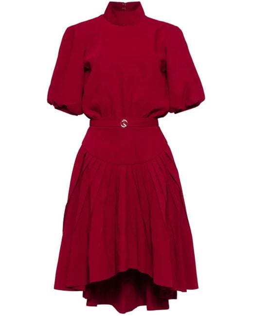 Saiid Kobeisy Red Crepe Short Dress