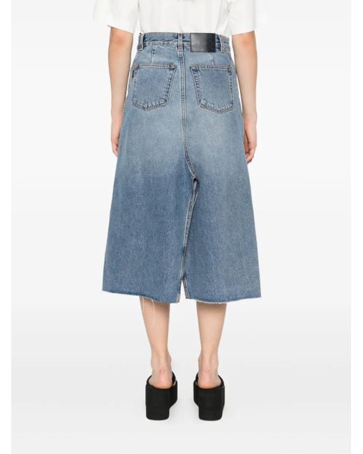 Haikure Stacy Denim Midi-Rok in het Blue