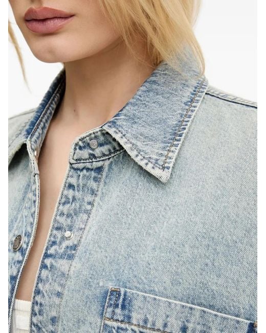 Miss Sixty Gray Button-Fastening Denim Shirt