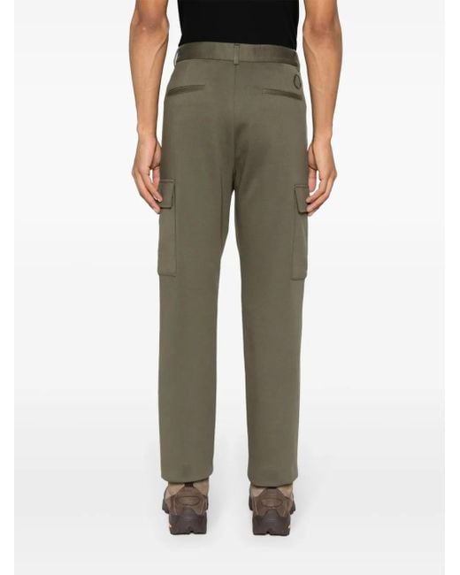Moncler Green High-Waist Tapered Cargo Trousers for men