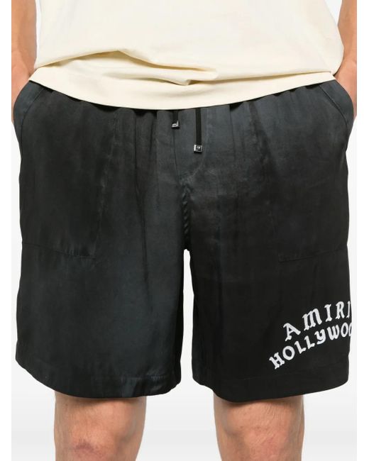 メンズ Amiri ロゴ ショートパンツ Black