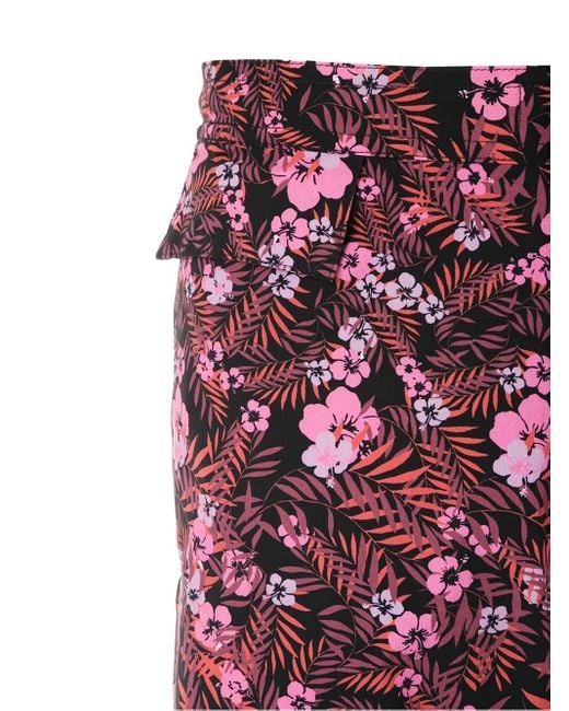 Amir Slama Red Floral Tactel Swim Shorts for men