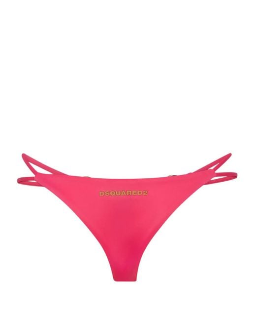DSquared² Pink Cut-Out Bikini Bottom