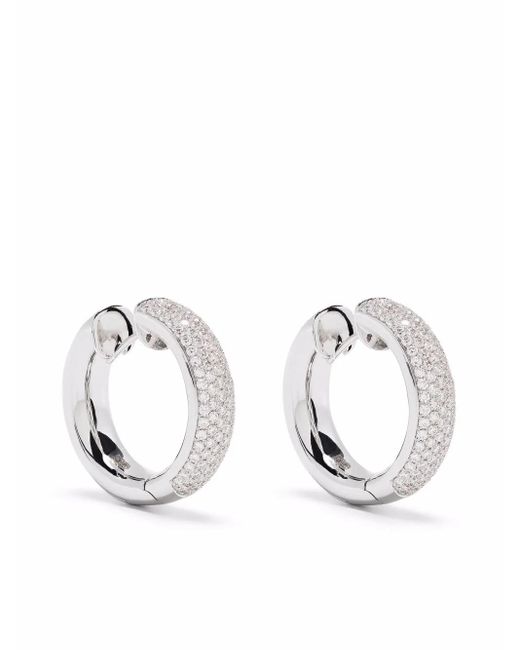 Boucles D'Oreilles En Or Blanc 18Ct Ornées De Diamants Tirisi en coloris White