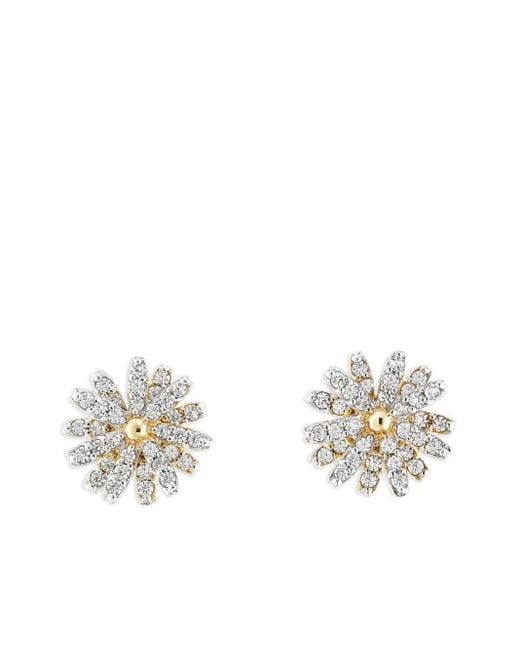 Anabela Chan White 14K Rose And 18K Vermeil Mini Daisy Diamond Earrings