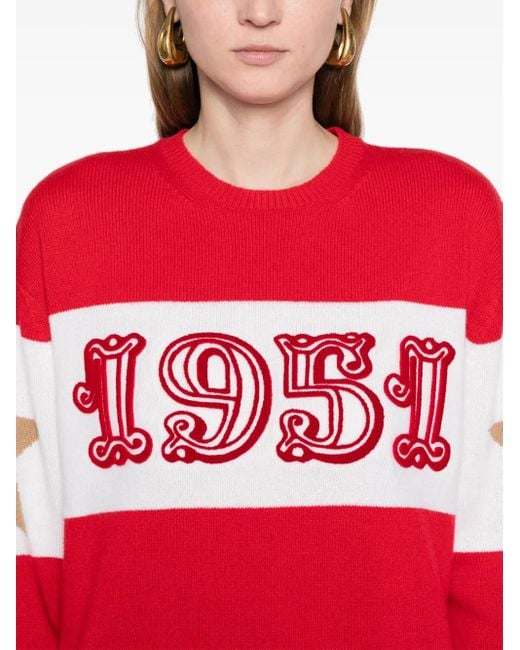 Max Mara Red Dirce Striped Knitted Jumper