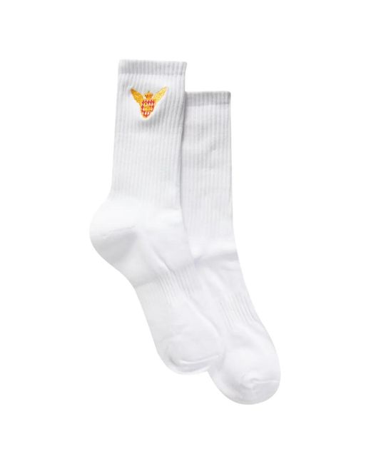 Rhude White Aero Crest Socks for men