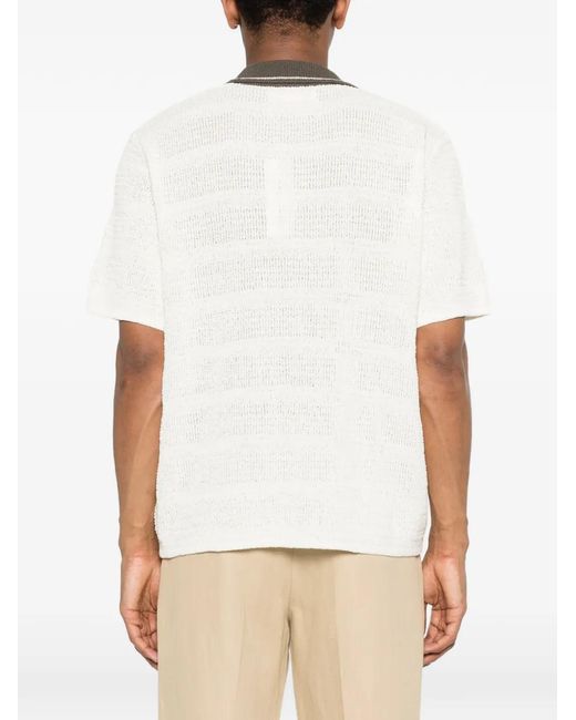 Samsøe & Samsøe White Sapercy Button Trim Polo Shirt for men