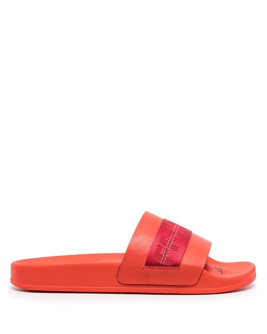 Off-White c/o Virgil Abloh Red Industrial Logo-Tape Slides for men