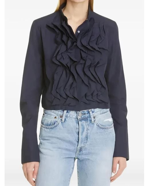 Twp Blue Blouse Patti À Volants