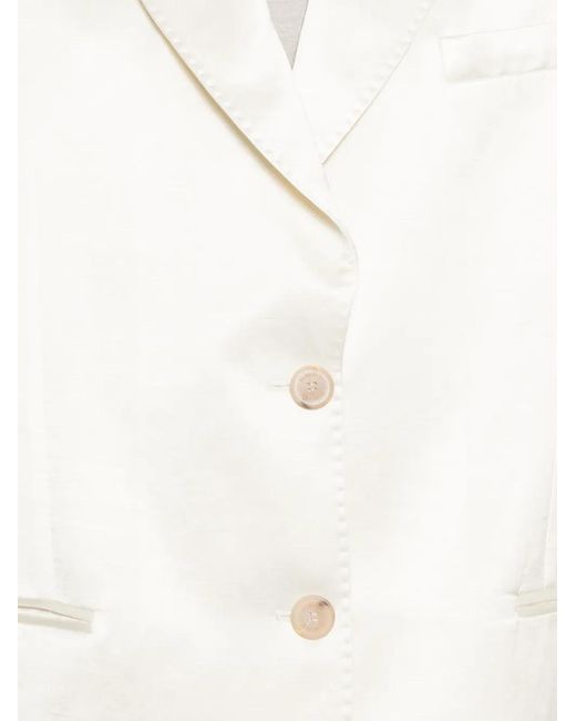 Panicale White Peak-Lapel Blazer