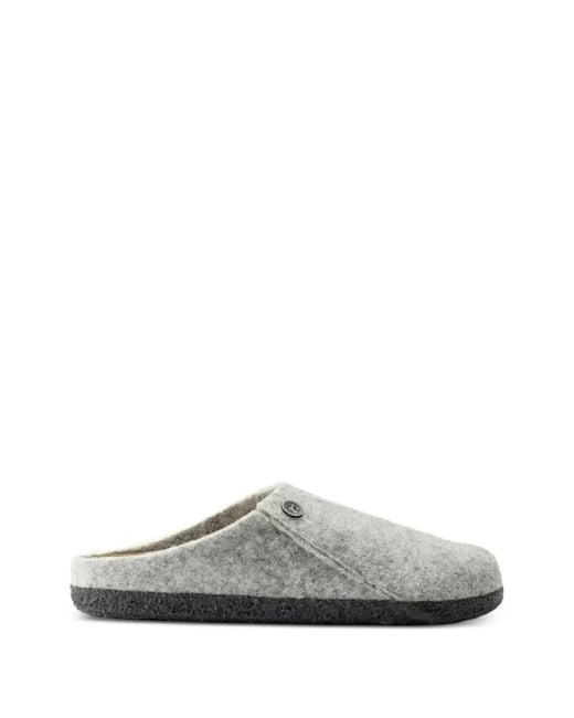 Birkenstock White Zermatt Felt Slippers