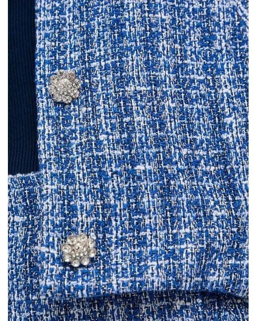 Custommade• Tweed Verfraaid Jack in het Blue
