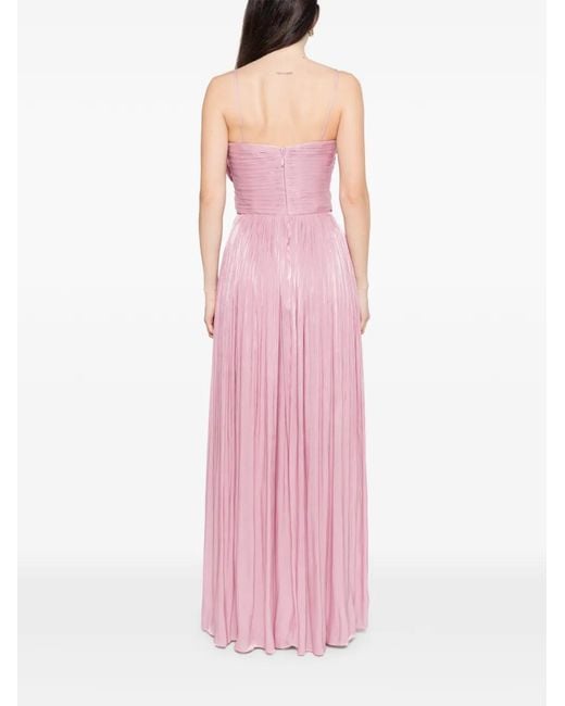 Costarellos Pink Robe Longue Sireen À Design Plissé