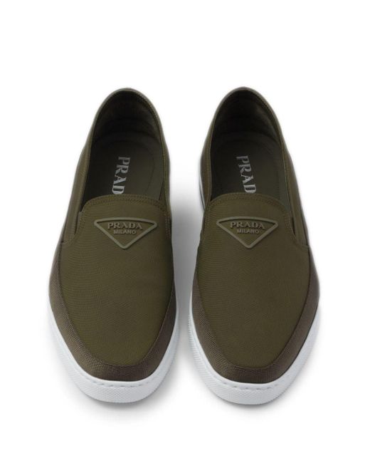 Prada Green Re-nylon Slip-on Sneakers for men