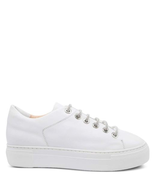 Agl Attilio Giusti Leombruni White Crystal Leather Sneakers