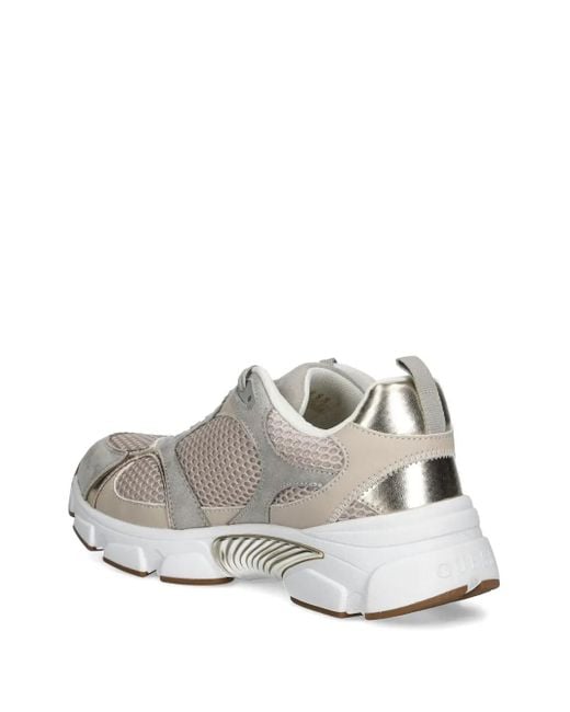 Guess White Logo-Appliqué Low-Top Sneakers