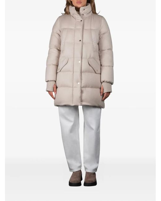Moorer White Talassa Fur-Trimmed Quilted Jacket