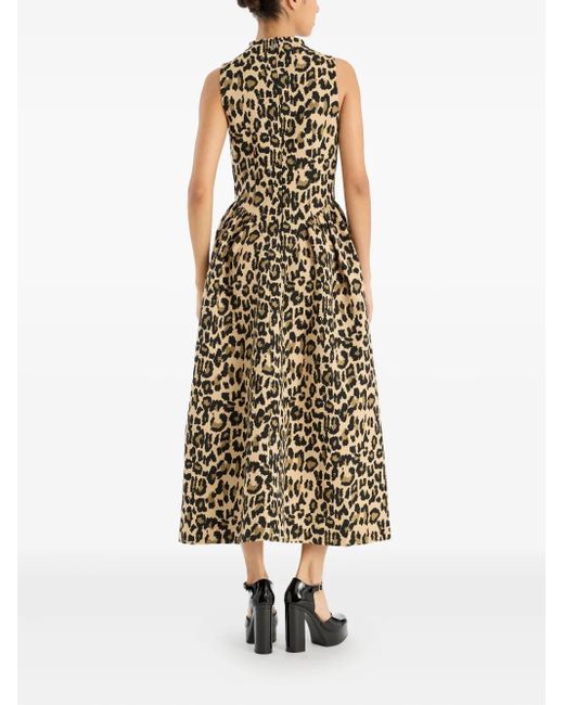 ROTATE BIRGER CHRISTENSEN White Jacquard Midi Dress