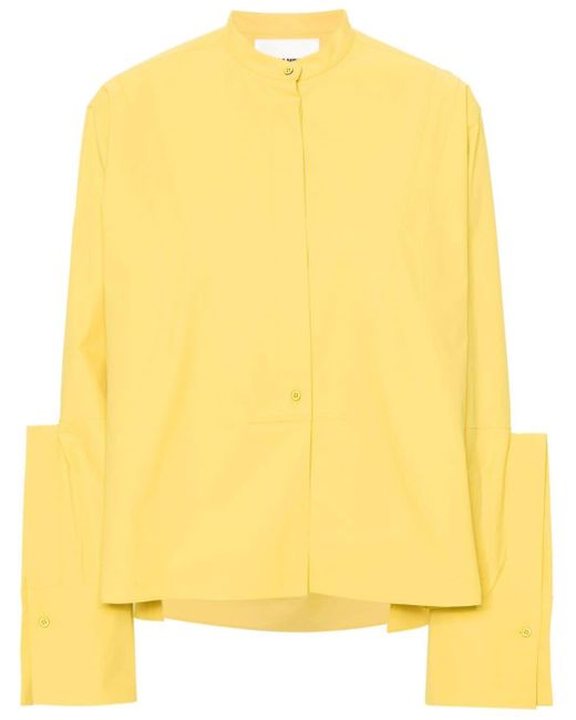Camisa con solapa en relieve Jil Sander de color Yellow