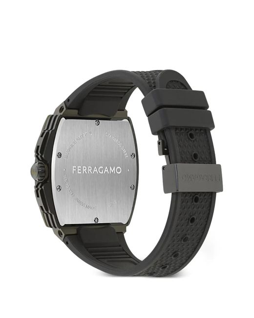 Ferragamo Gray F-80 Tonneau Chronograph 41Mm Watch for men