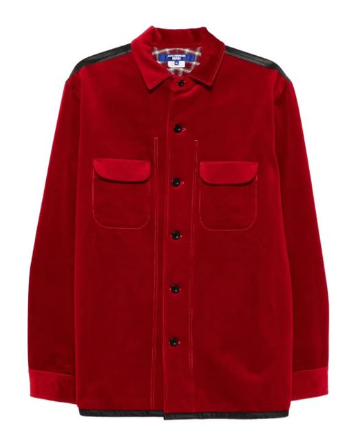 Junya Watanabe Red Panelled Shirt Jacket for men