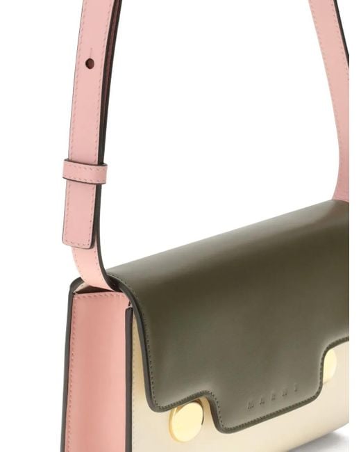 Marni Gray Trunkaroo Calf Leather Two-Tone Shoulder Bag