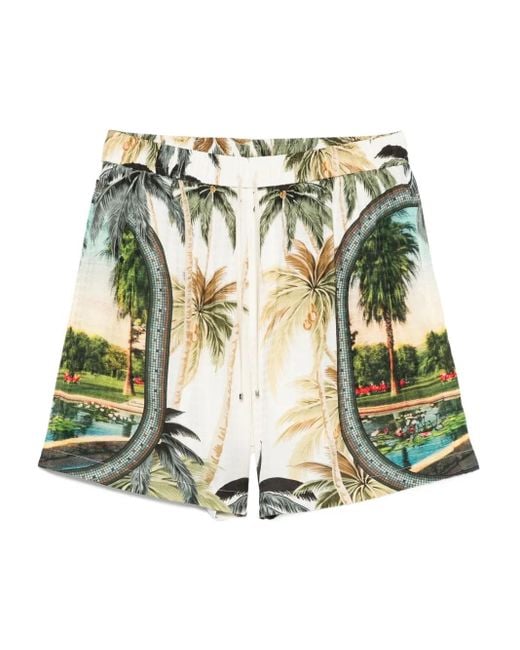Amiri Green Mosaic-print Shorts for men