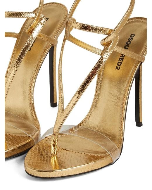 DSquared² Metallic Embossed Heeled Sandals