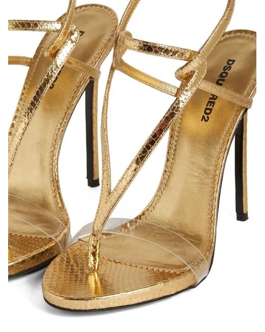 DSquared² Metallic Embossed Heeled Sandals