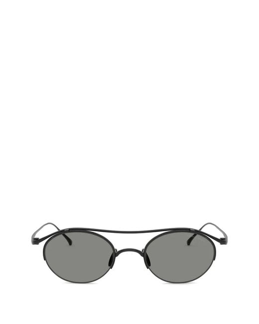 Giorgio Armani Gray Round Browline Sunglasses for men