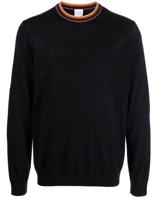 メンズ Paul Smith ストライプディテール セーター Blue