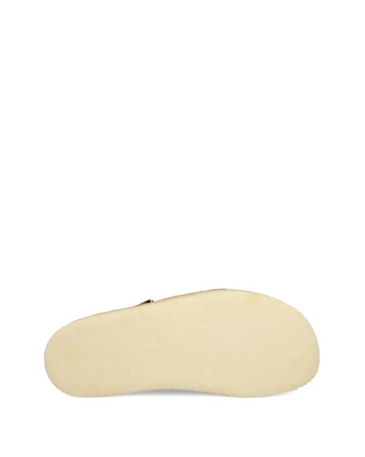 Clarks Buckle Platform Mules Natural