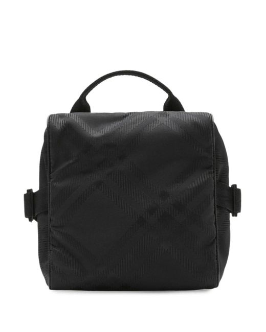 Burberry Black Check-pattern Zipped Messenger Bag for men
