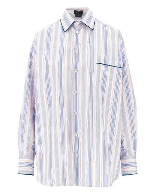 Etro White Striped Collar Shirt