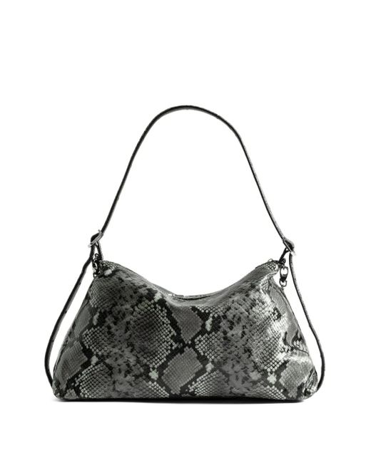 Zadig & Voltaire Black Jim Wild Python-Effect Shoulder Bag