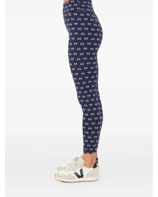 The Upside Blue High-Waisted Geometric-Print Trousers