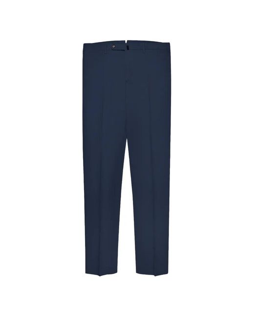 Incotex Blue Belt-Loop Trousers for men