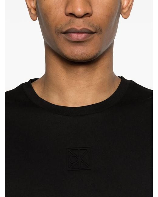 Calvin Klein Black Logo-Debossed T-Shirt for men
